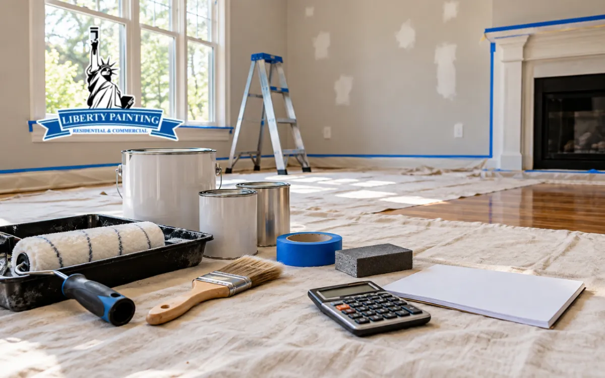 Interior painting cost planning during room preparation