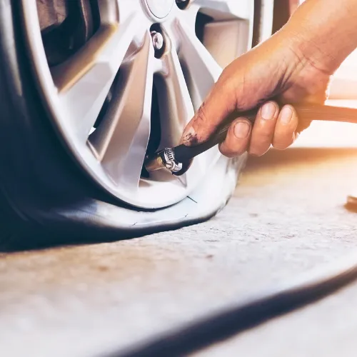 Man changing a tire