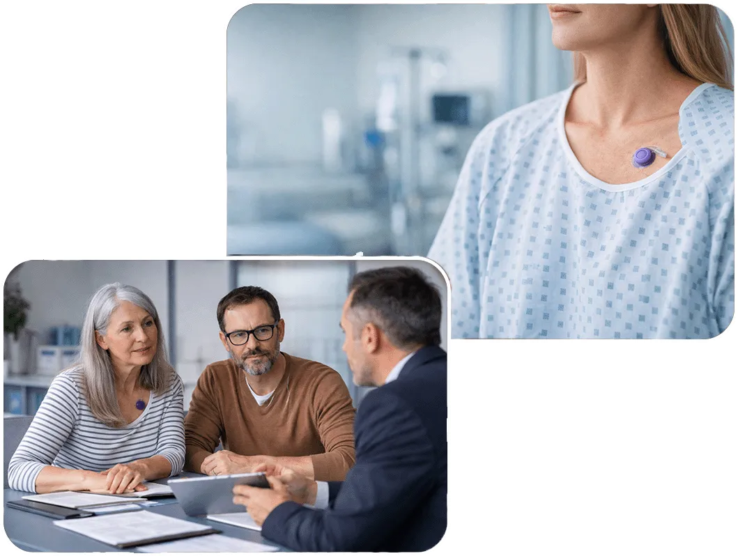 Bard PowerPort catheter implanted in patient chest