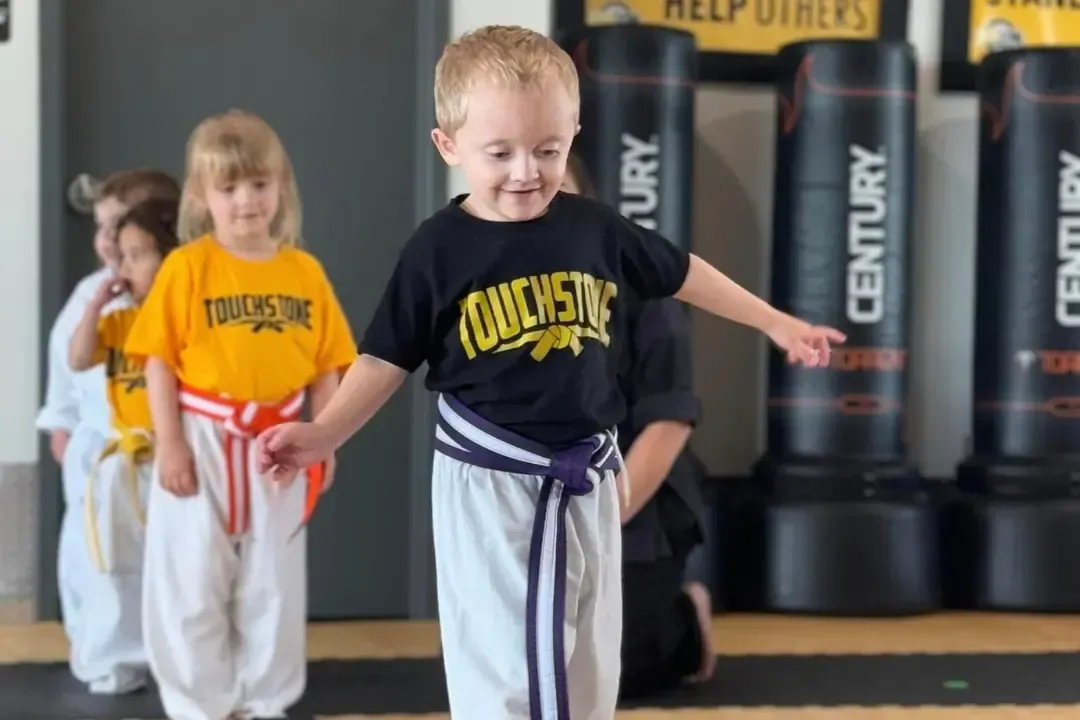 Little children learning martial arts and Sun Prairie