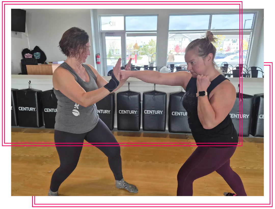 Woman practicing karate