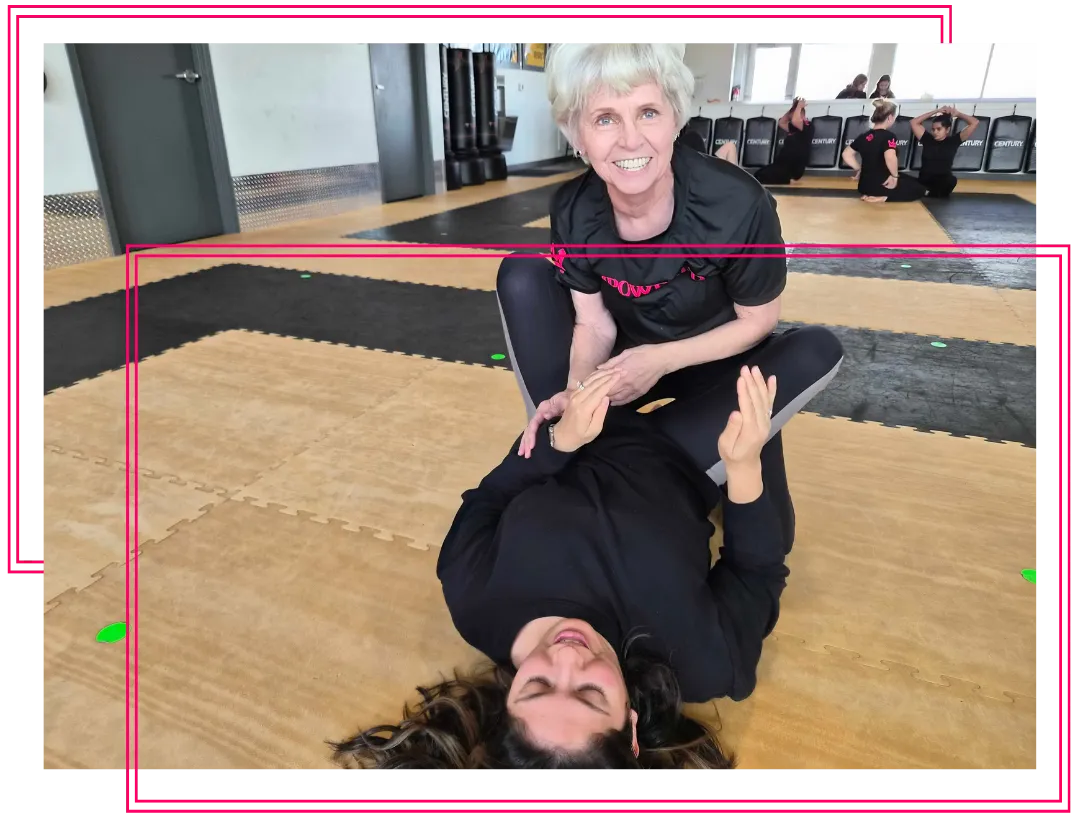 group of women filling confident while practicing martial arts