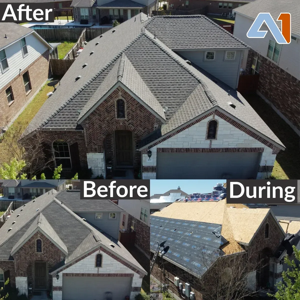 before & after residential roofing