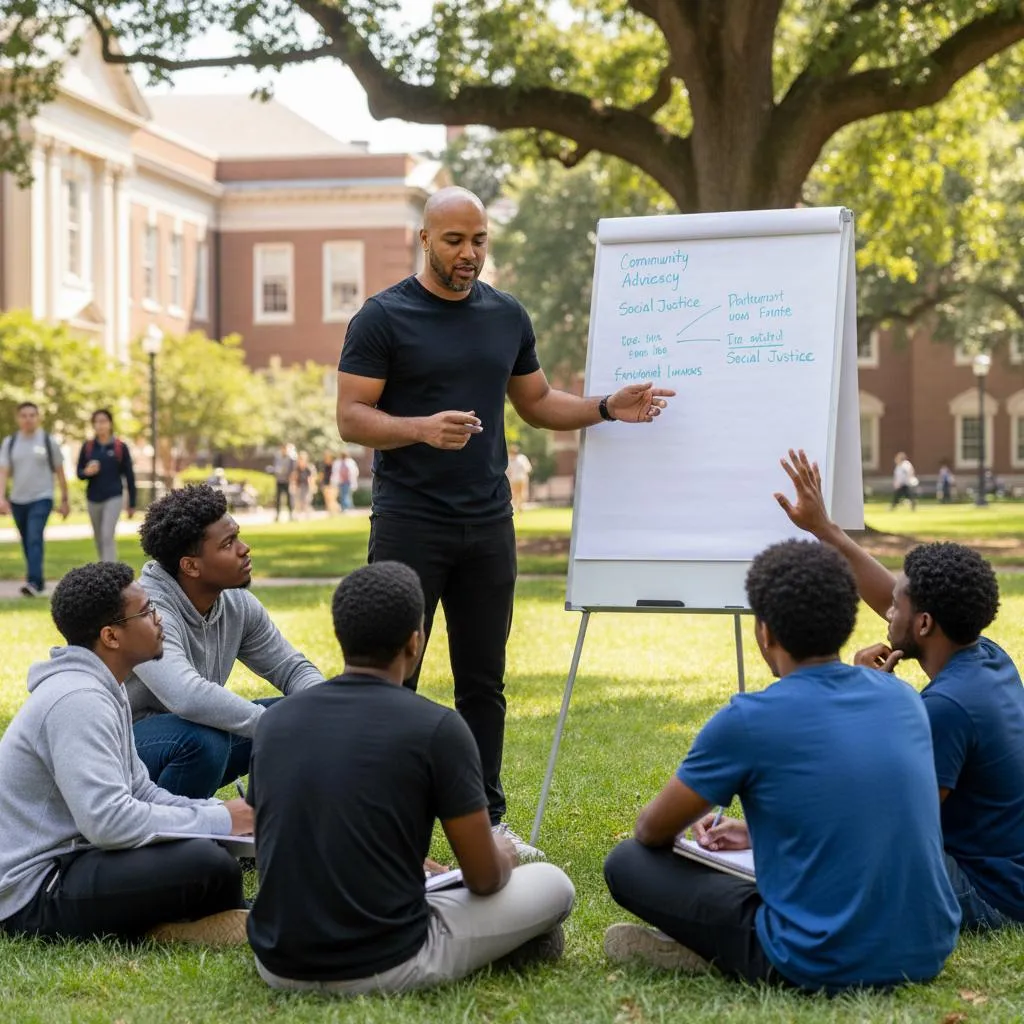 Gordon Braxton teaching about consent on college campus 