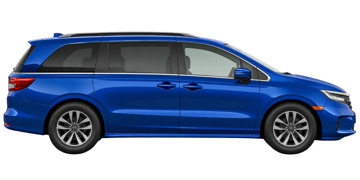 Silver minivan shown from the side