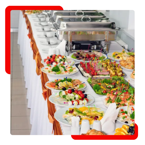 Catering setup for event