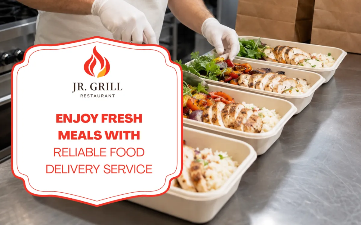 Fresh meals prepared for food delivery service orders