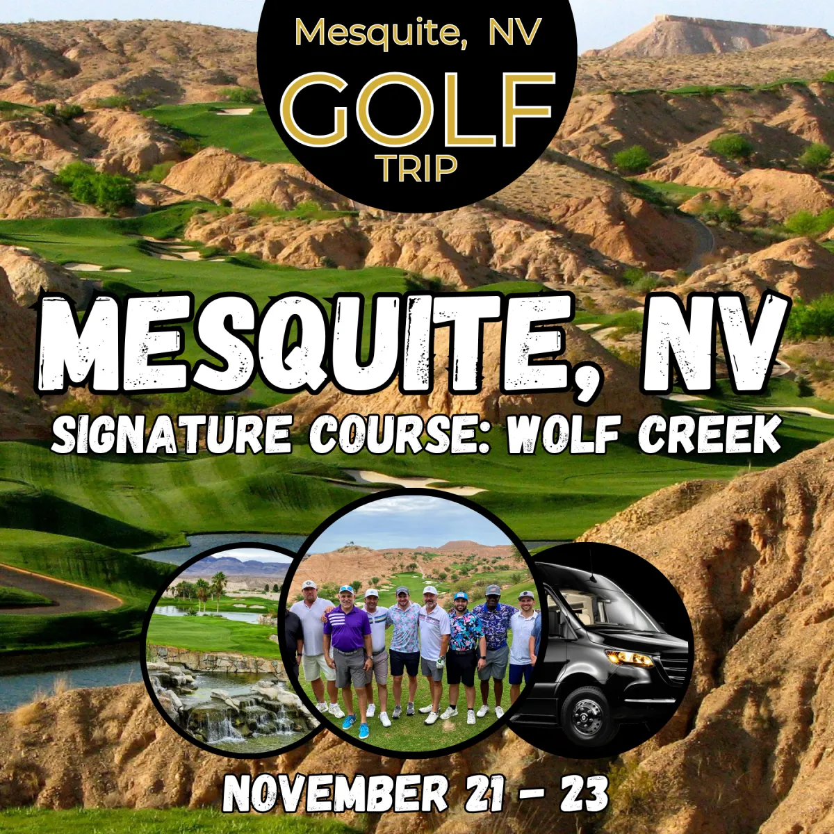 quick golf trip from phoenix to Vegas to play wolf creek