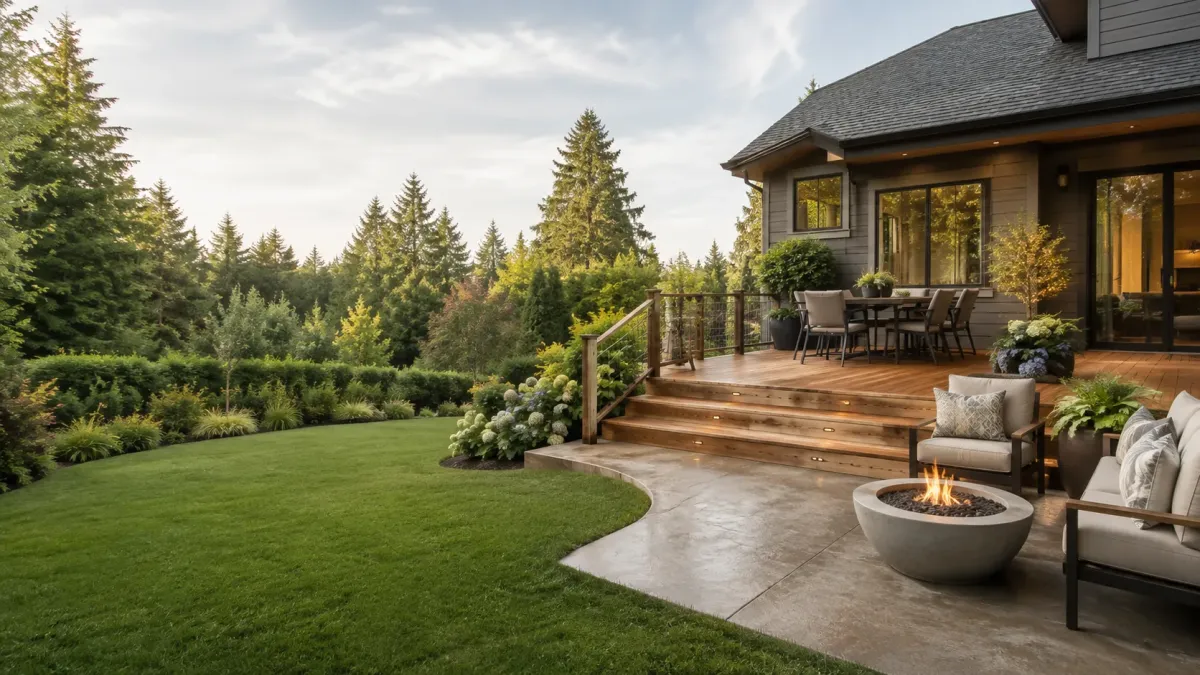 Professionally cleaned Gresham, Oregon home with refreshed siding, driveway, walkway, porch, and landscaping in a premium Pacific Northwest setting.