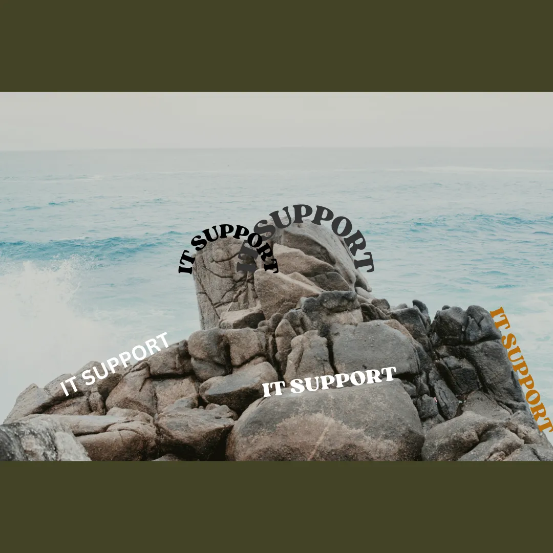 Image of the words 'IT Support' on rocks