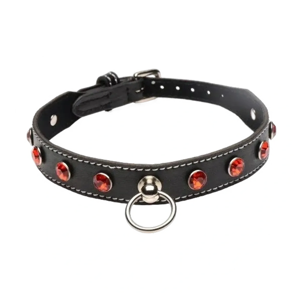 Red Rhinestone Chocker with O-Ring | Cobra Smoke Shop