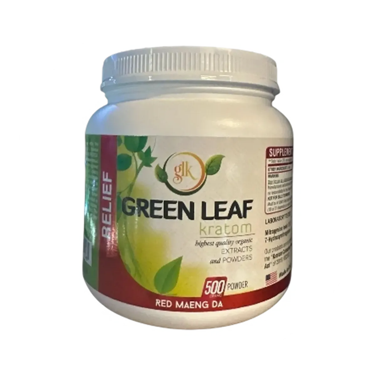 GLK Green Leaf Kratom Red Maeng Da - 500 Capsules | Cobra Smoke Shop
