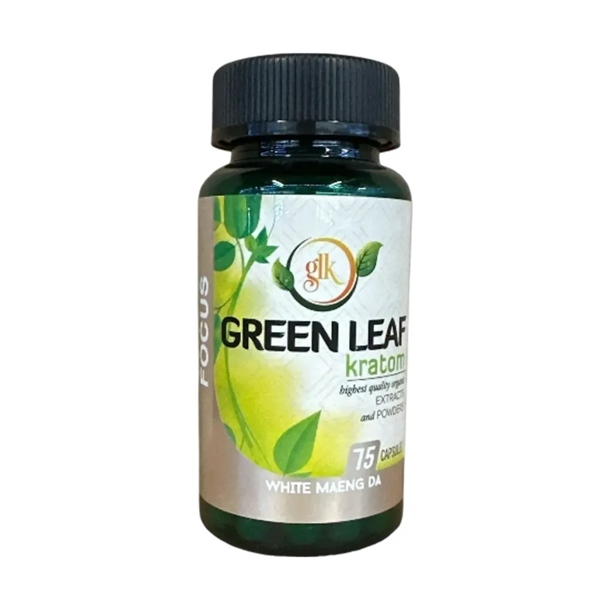 GLK Green Leaf Kratom White Maeng Da - 75 Capsules | Cobra Smoke Shop