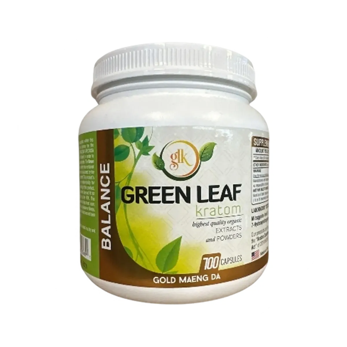 GLK Green Leaf Kratom Gold Maeng Da - 700 Capsules | Cobra Smoke Shop