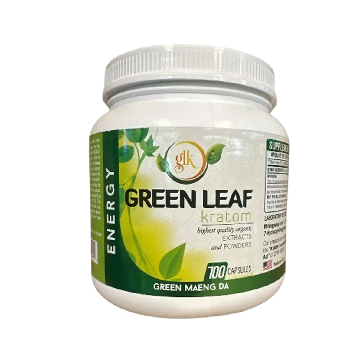 GLK Green Leaf Kratom Green Maeng Da - 700 Capsules | Cobra Smoke Shop