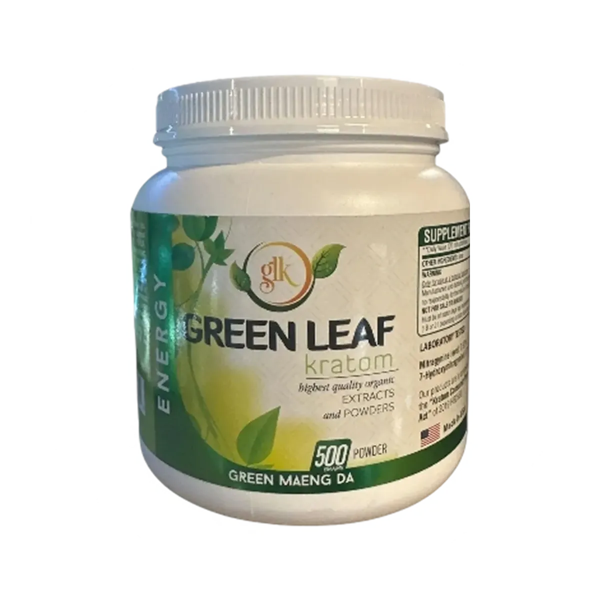 GLK Green Leaf Kratom Green Maeng Da - 500 Capsules | Cobra Smoke Shop