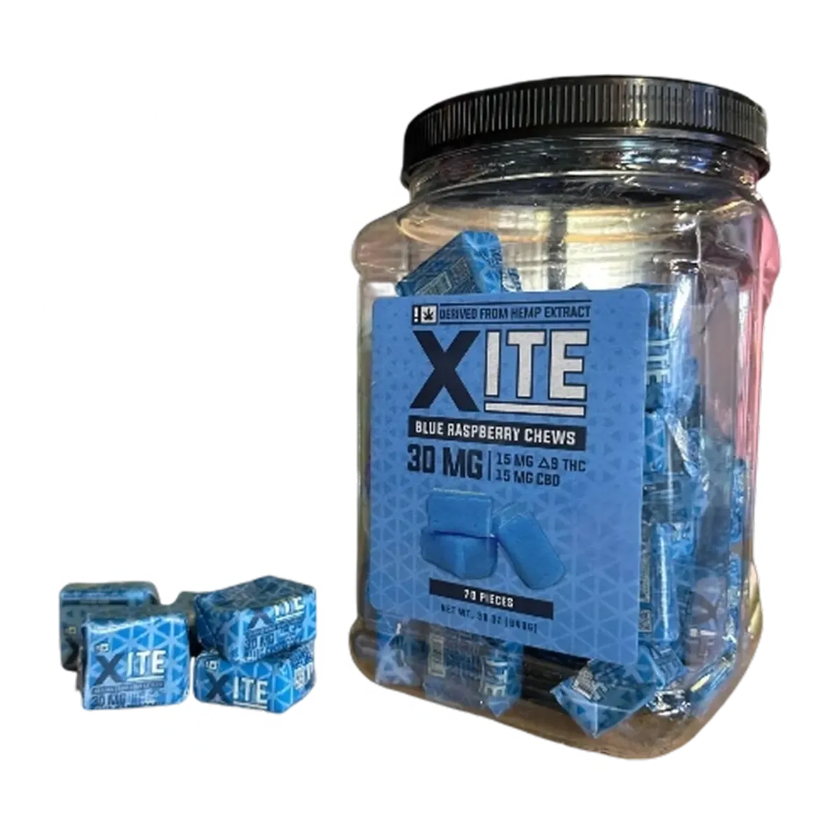 Xite Hemp Extract 30 MG Blue Raspberry Chews | Cobra Smoke Shop