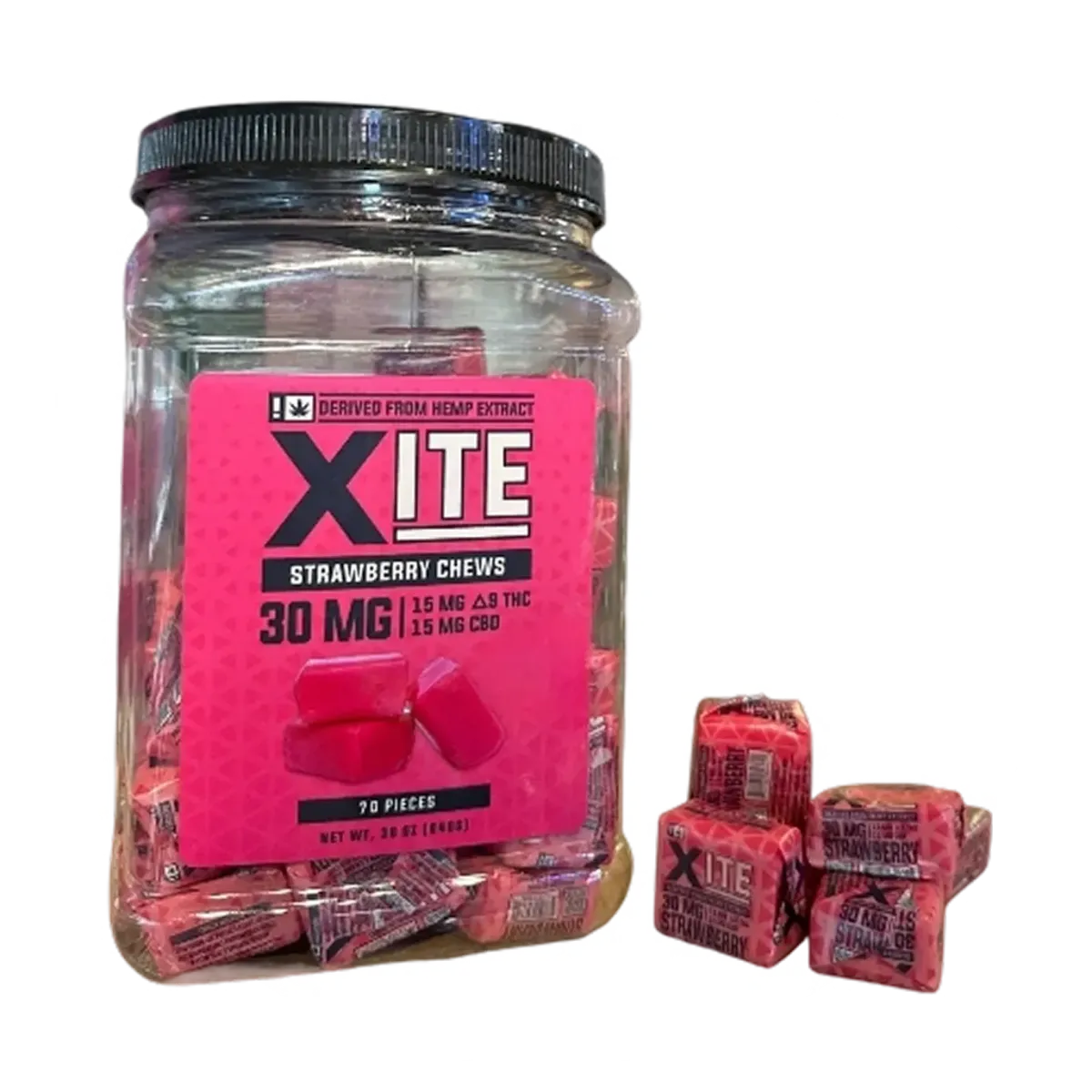 Xite Hemp Extract 30 MG Strawberry Chews | Cobra Smoke Shop