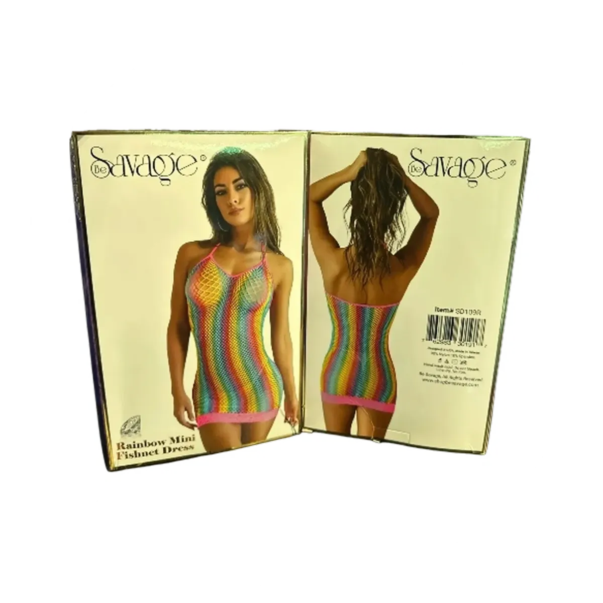 Be Savage Rainbow Mini Fishnet Dress | Cobra Smoke Shop