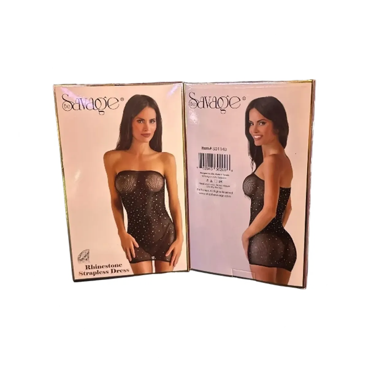 Be Savage Rhinestone Strapless Dress | Cobra Smoke Shop