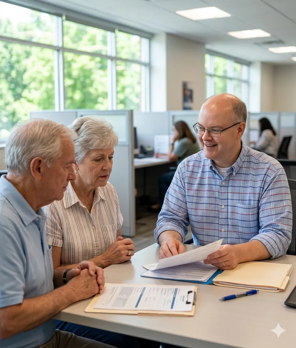 Older couple consulting with a financial advisor