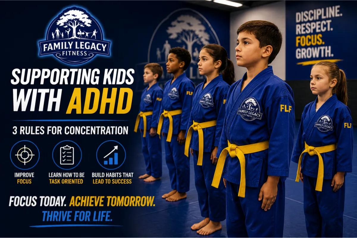 Supporting Kids with ADHD through Martial Arts training at Family Legacy Fitness & Martial Arts 