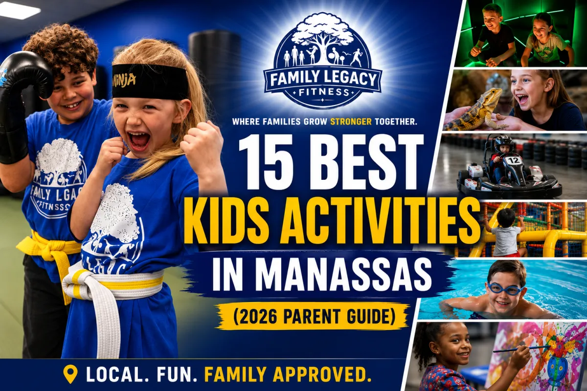 Best kids activities in Manassas including martial arts, swimming, educational experiences, outdoor adventures, and family entertainment