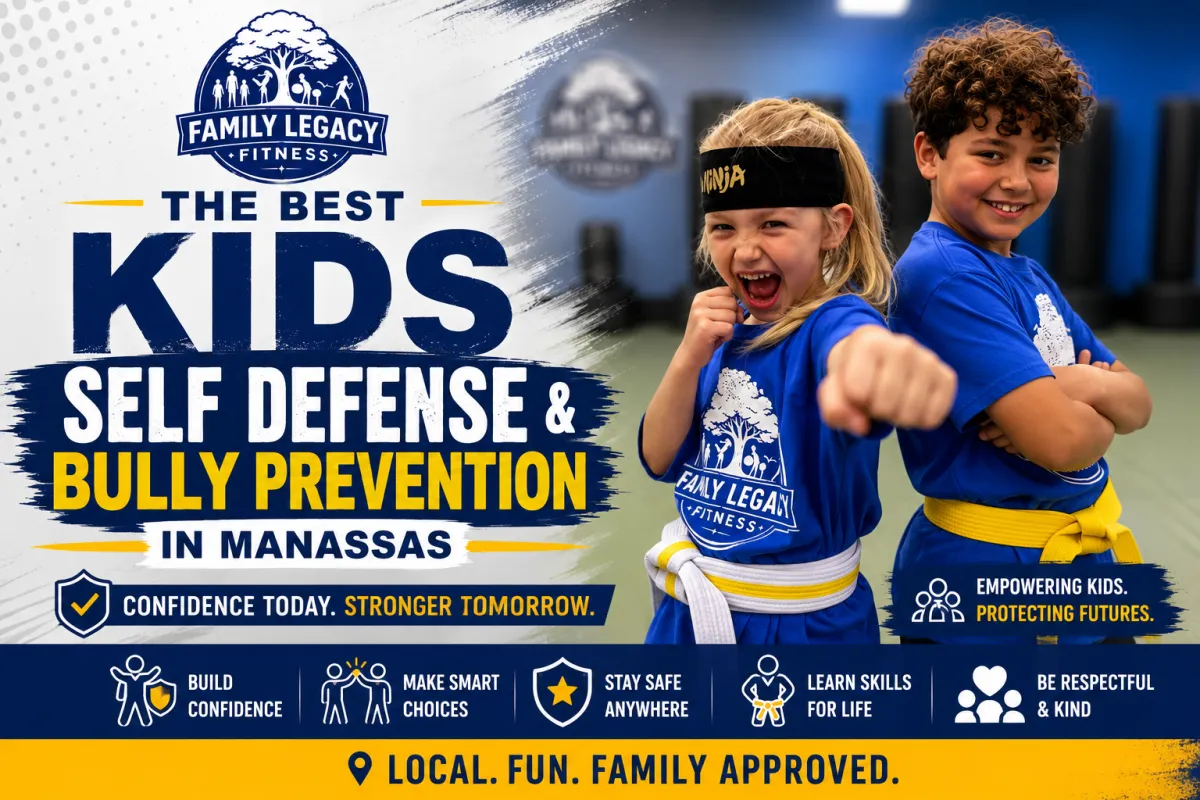Children practicing self-defense in a martial arts class in Manassas