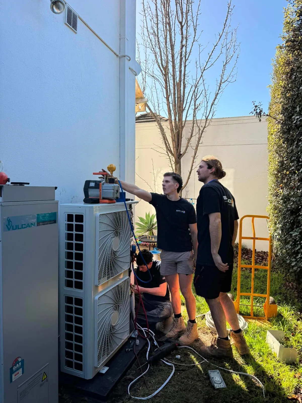 Sleek contemporary wall-mounted split-system air conditioning unit neatly installed in Melbourne home