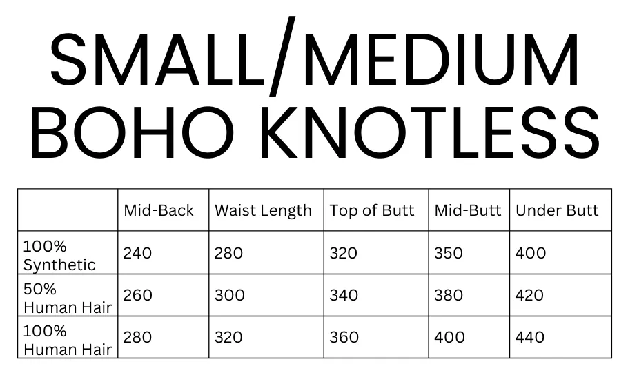 small medium boho knotless braids