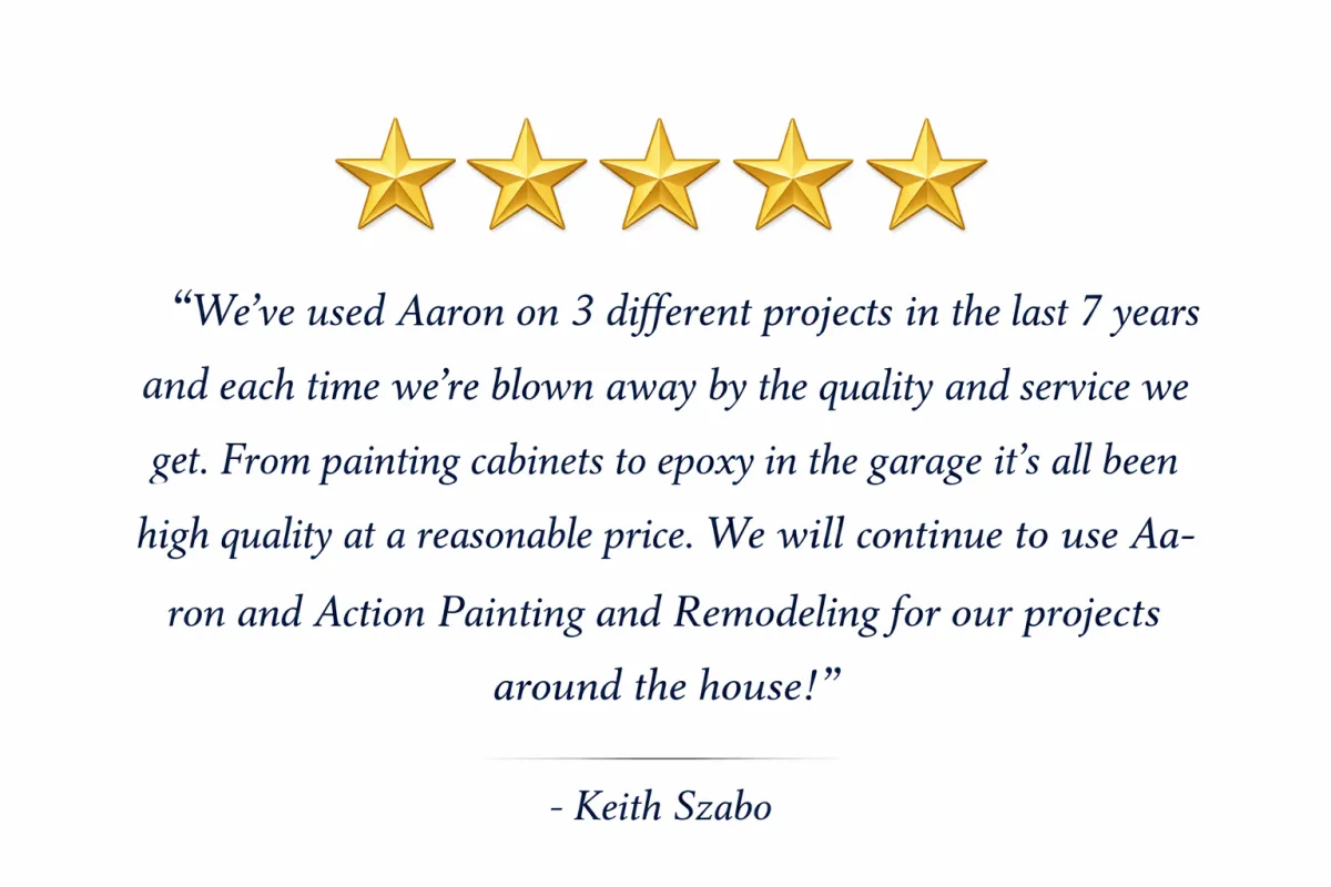 Action Painting & Remodeling Review – Cabinet Painting & Epoxy Work Colorado Springs