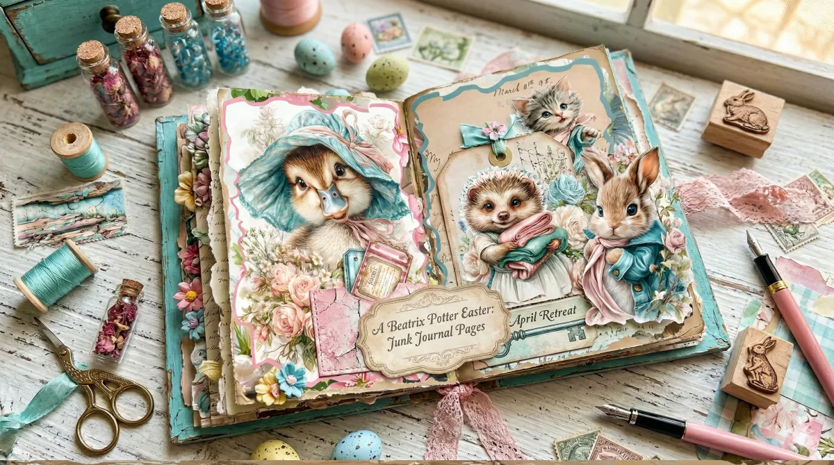 A Beatrix Potter Easter Junk Journal Pages