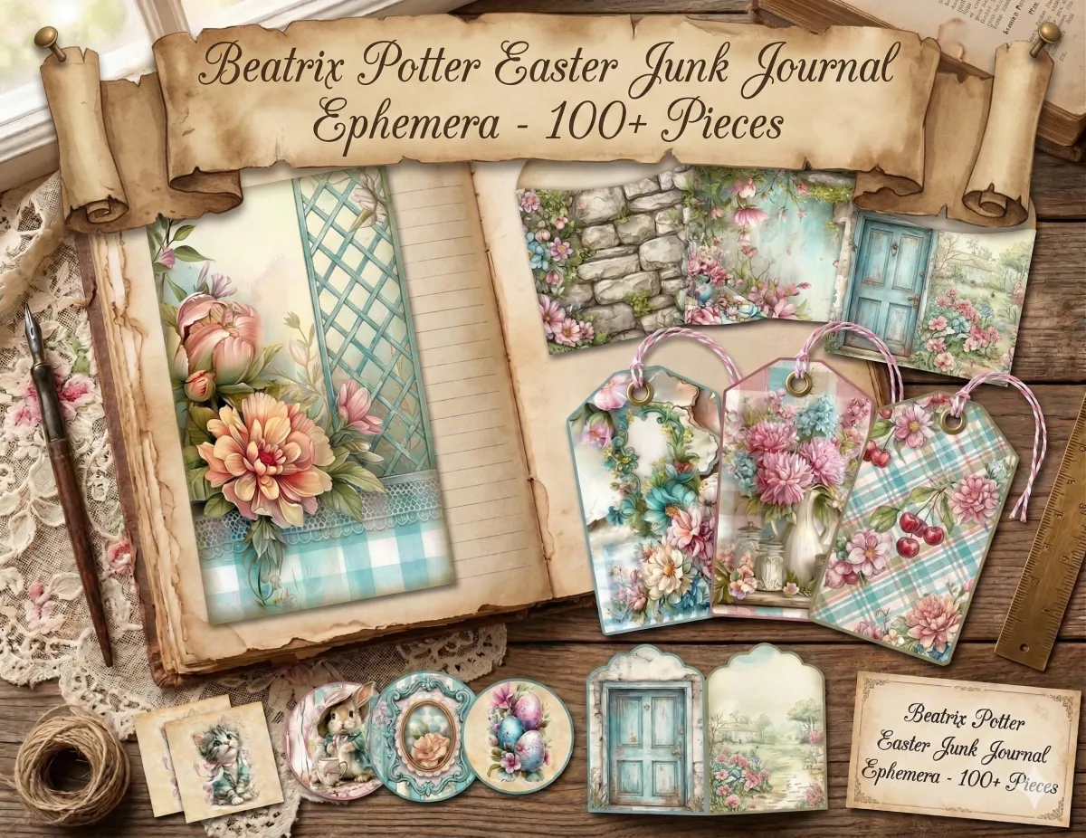 A Beatrix Potter Easter Ephemera Pack