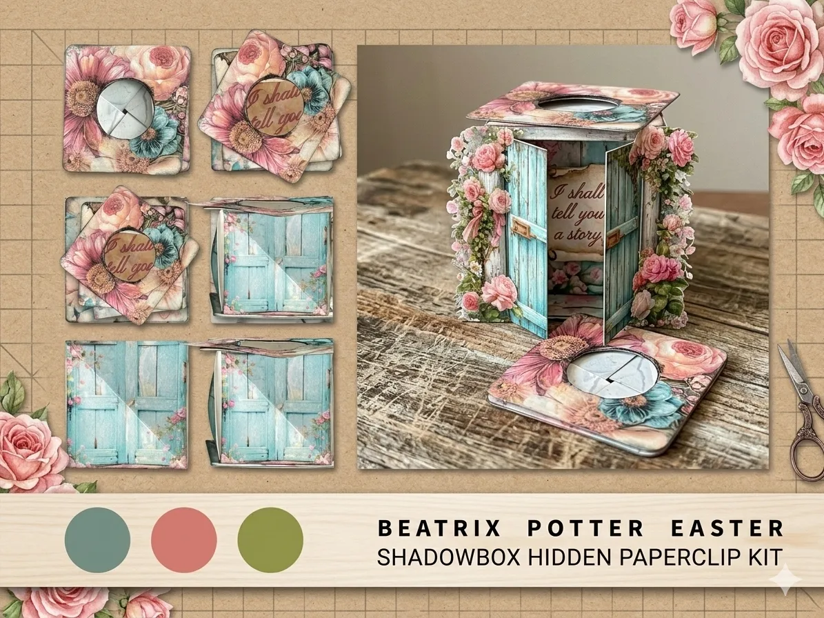 A Beatrix Potter Easter Shadowbox Hidden Paperclip