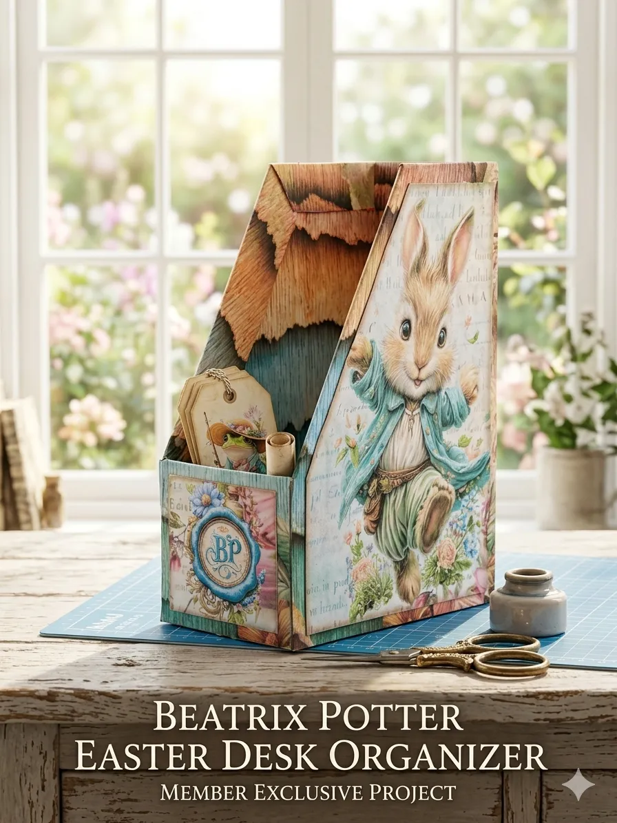 A Beatrix Potter Easter Desk Organizer