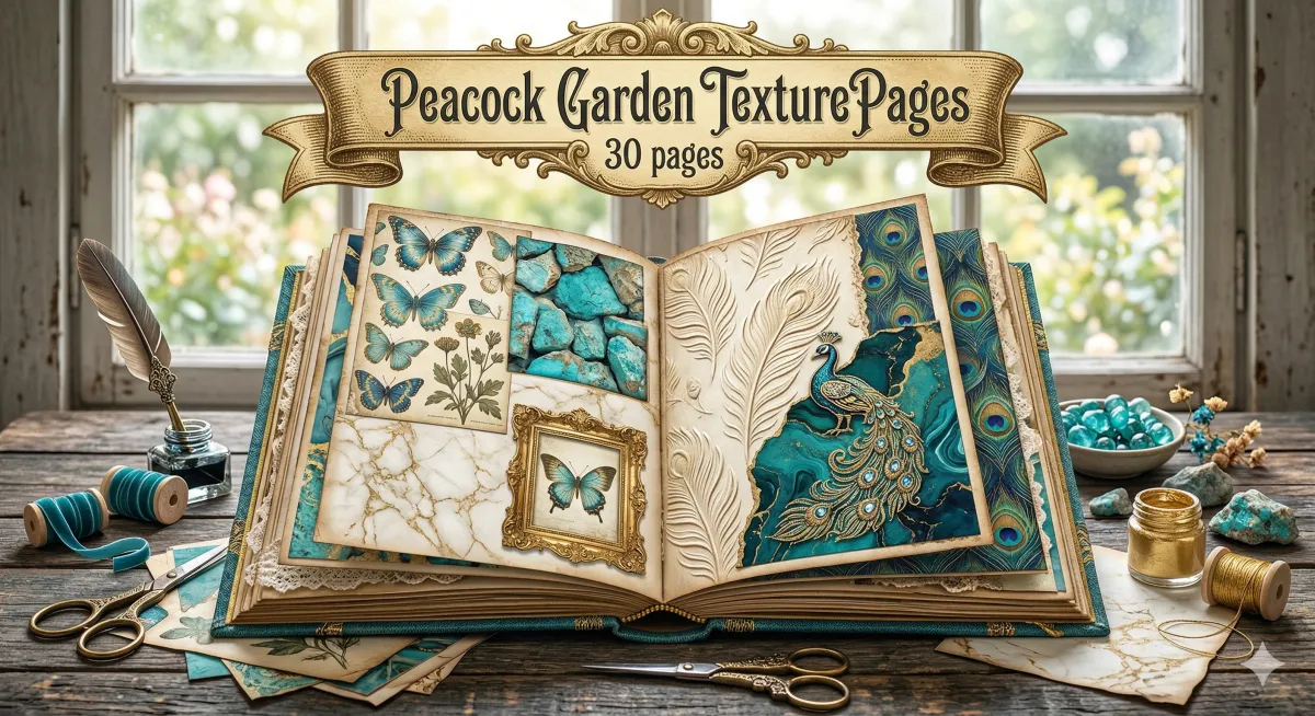 Peacock Garden Texture Pages