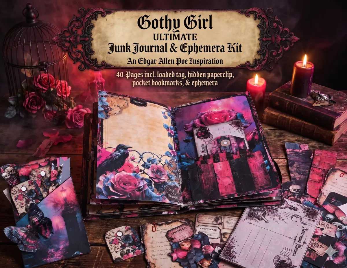 Gothy Girl Junk Journal & Ephemera