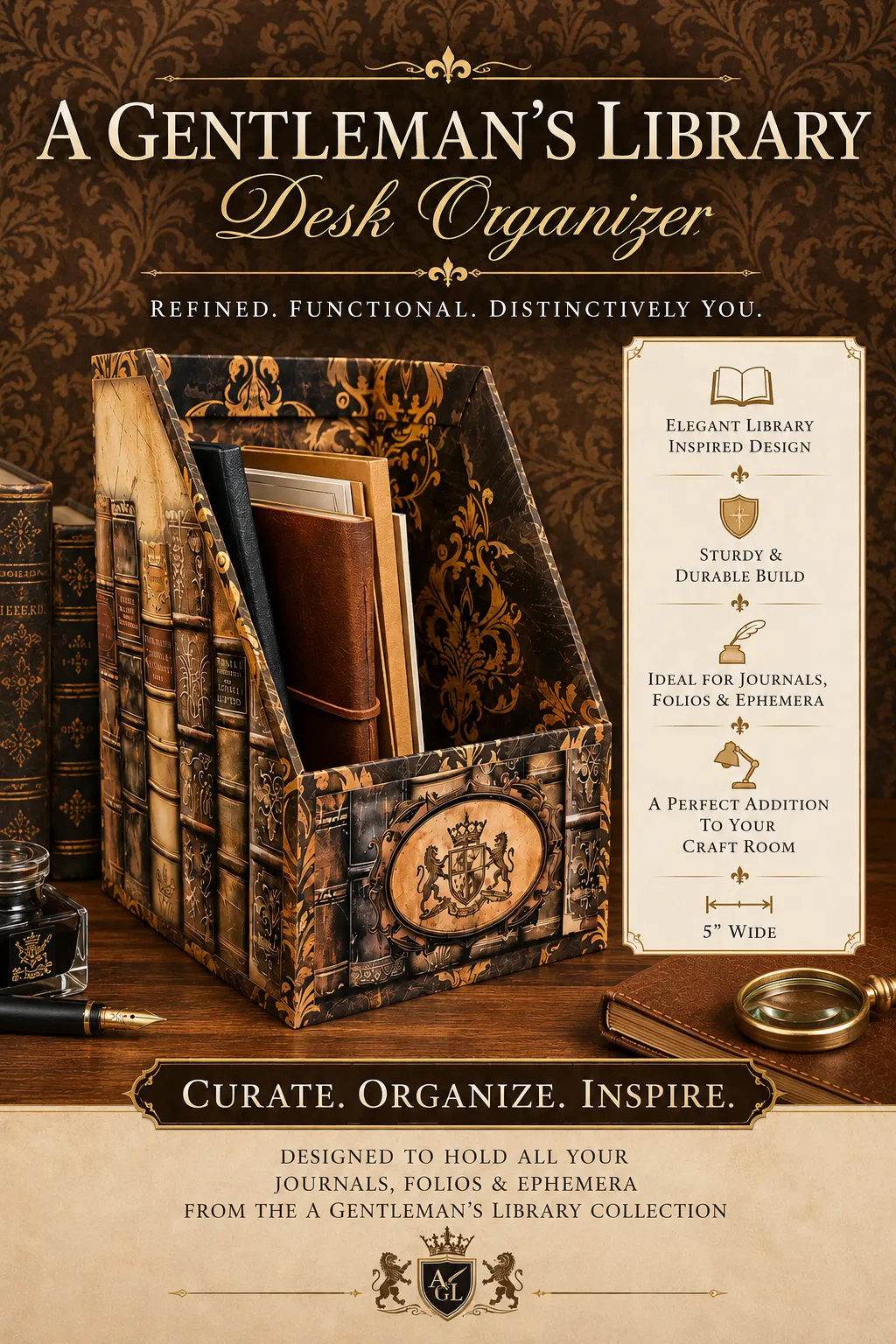 A Gentleman’s Library Desk Organizer