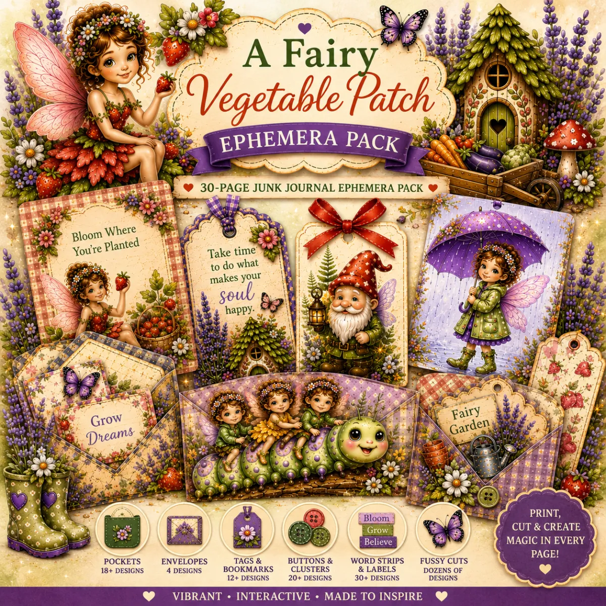 A Fairy Vegetable Patch Ephemera Pack