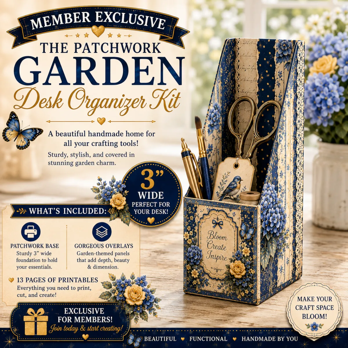 Garden at Dusk Desk Organizer
