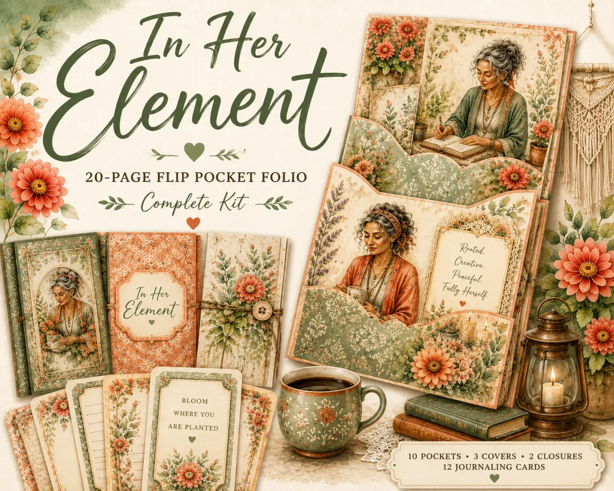 In Her Element Flip Pocket Folio