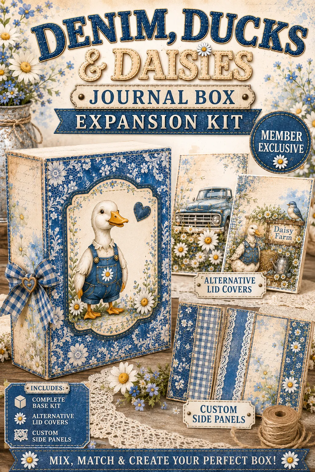 Denim, Ducks & Daisies Journal Box Expansion Kit