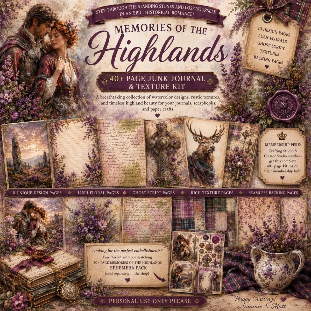 Memories of the Highlands Junk Journal Pages