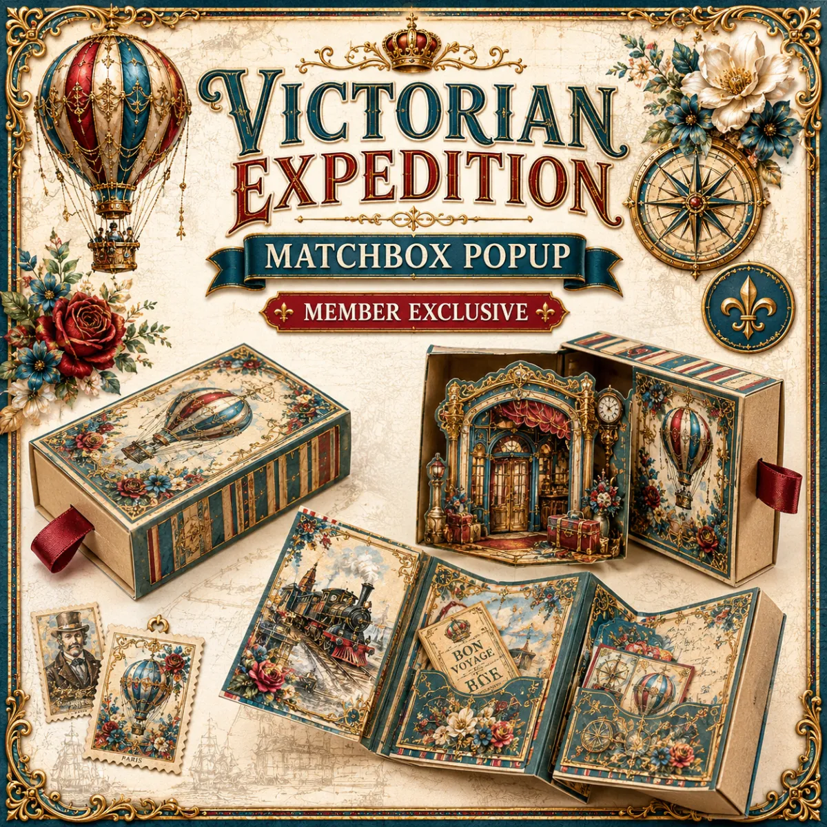 Victorian Expedition Matchbox Popup