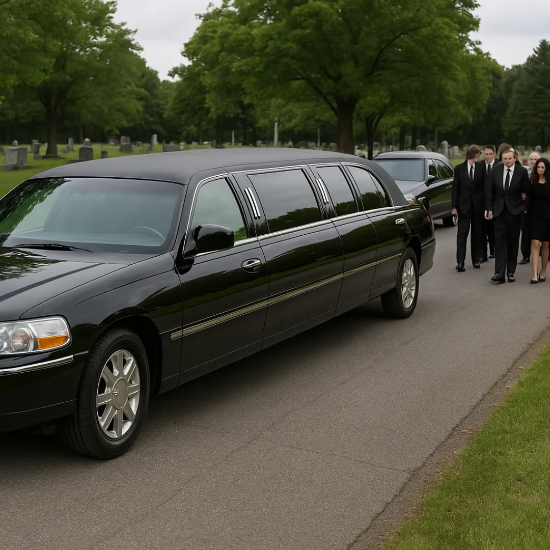 Wedding Couple in Limousine