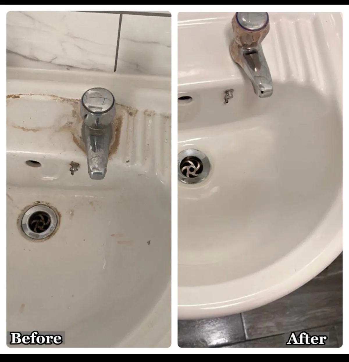 Before and after cleaning comparison of a living room