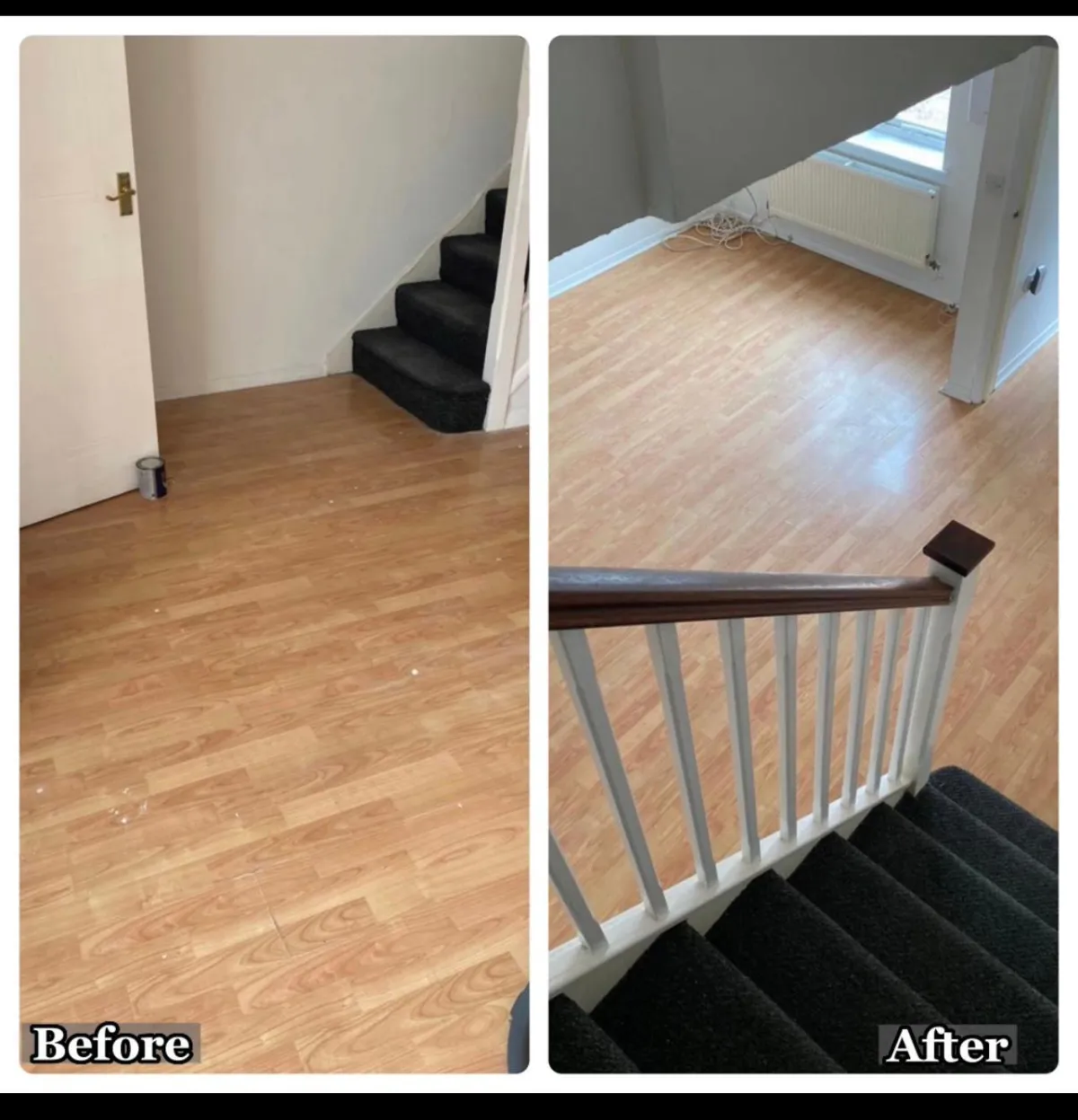 Before and after cleaning comparison of a bathroom
