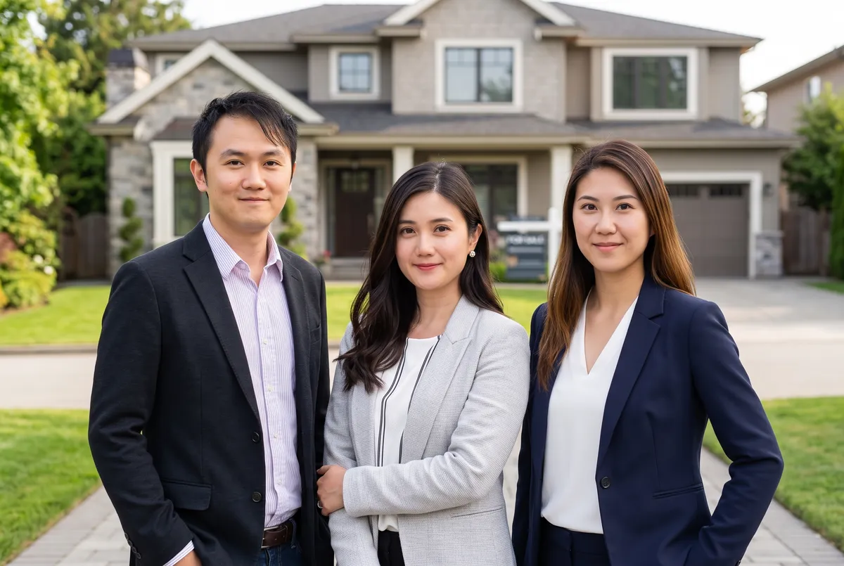 Nikki Lui and team in a contemporary, sunlit studio representing their fresh approach to real estate