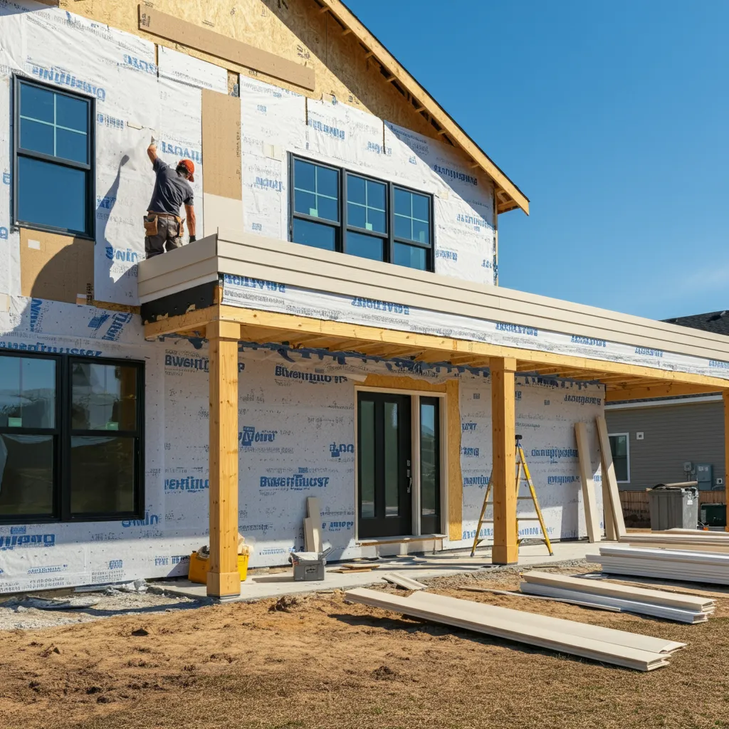 the roof of a building with a bird on it