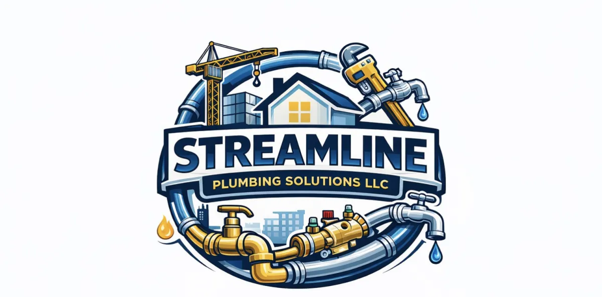Professional plumbing work on site